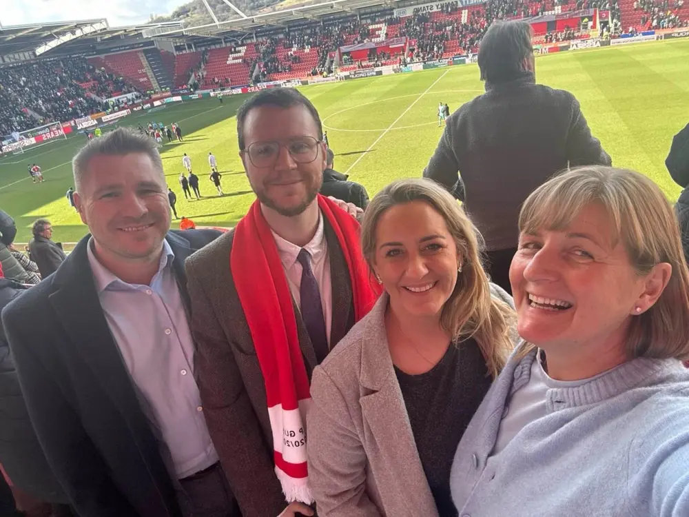 Mark, Claire, Mike and Rotherham Hospice at Rotherham United Football