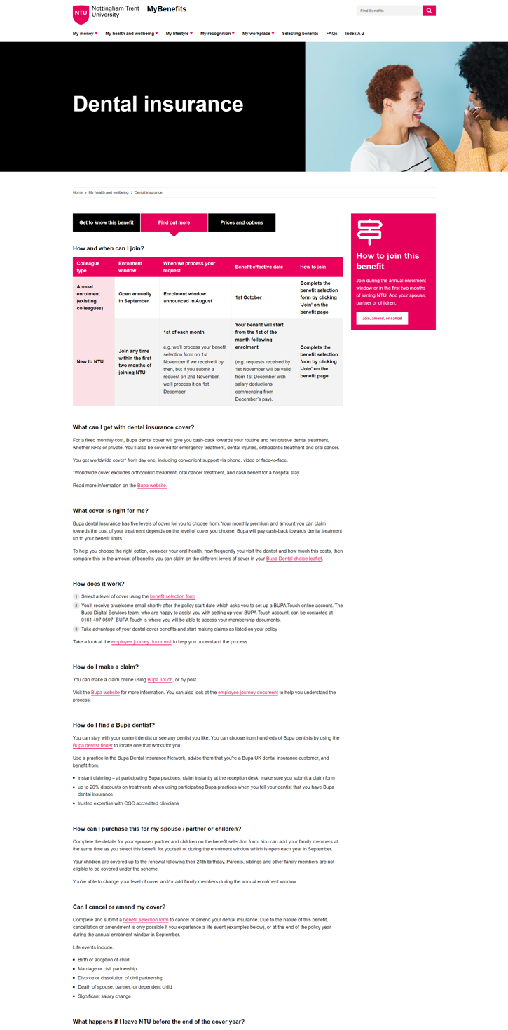 Dental Insurance Ntu