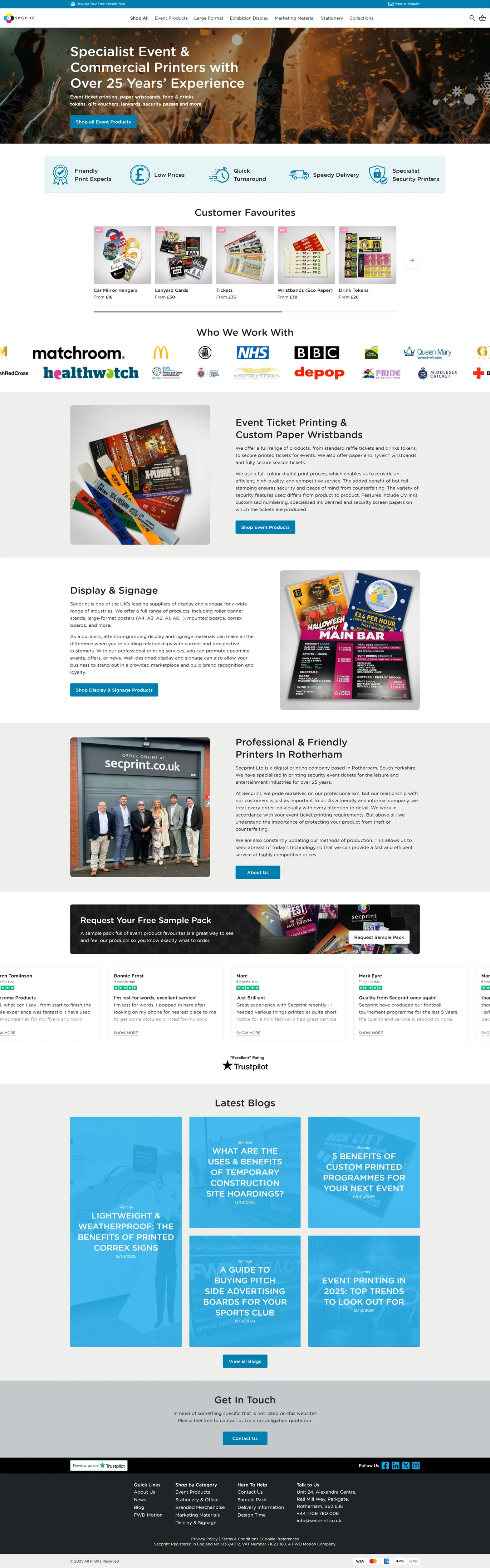 Secprint Full Home Page Screenshot